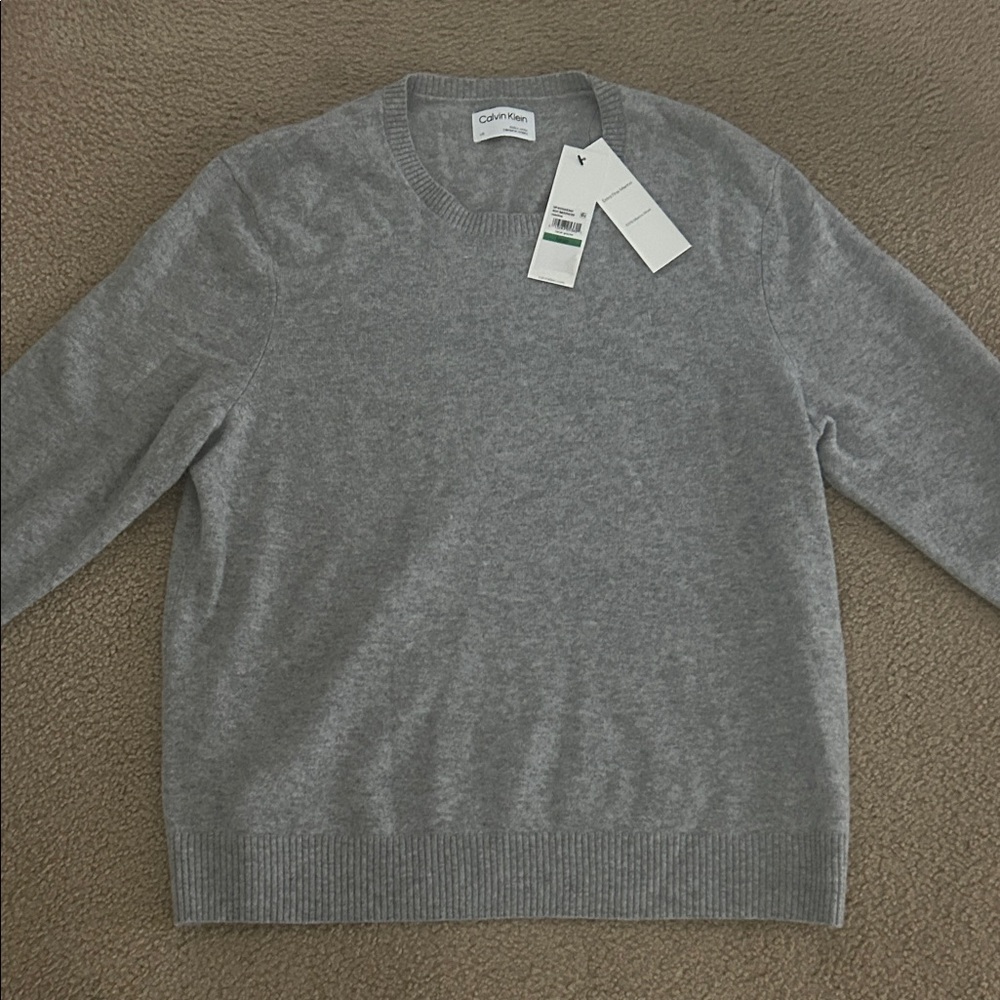 Calvin Klein Men's Classic Gray Crewneck Sweater- large